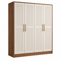 Armadio a 4 ante 200 x 60 x 220 cm in pannelli di legno bianco/noce stile moderno