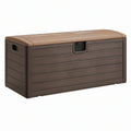Cassapanca contenitore 120 x 60 x 60 cm in resina marrone per esterno con coperchio
