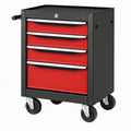 Cassettiera portautensili 68 x 46 x 86 cm in acciaio nero e rosso con ruote