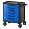 Carrello portautensili 77 x 46 x 95 cm in acciaio nero e blu con 6 cassetti e ruote